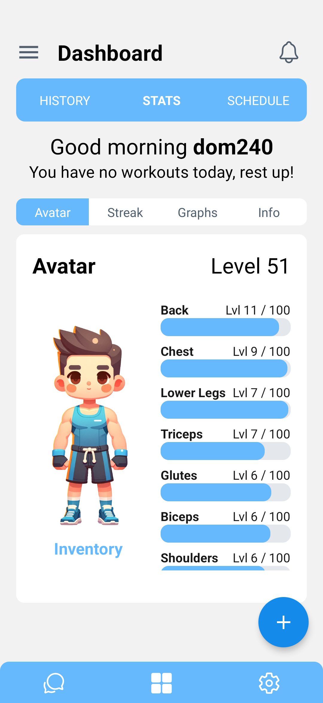 Workout Quest insight dashboard preview